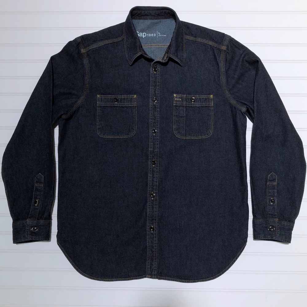 GAP 1969 Icon Worker Denim Shirt, Mens Large, NWOT